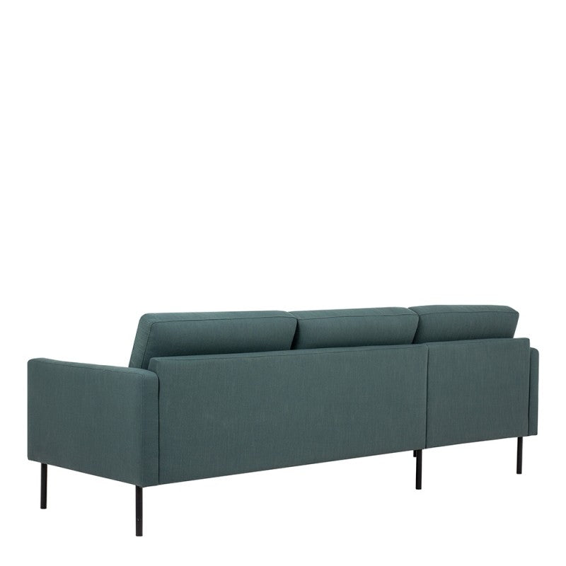 Larvik Chaiselongue Sofa - Dark Green (LH), Black Legs