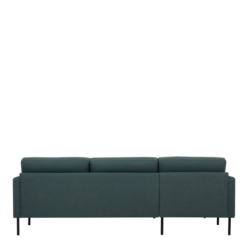 Larvik Chaiselongue Sofa - Dark Green (LH), Black Legs