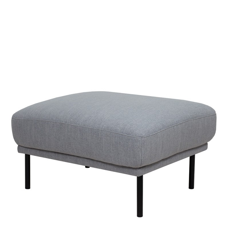 Larvik Footstool - Soul Grey, Black Legs