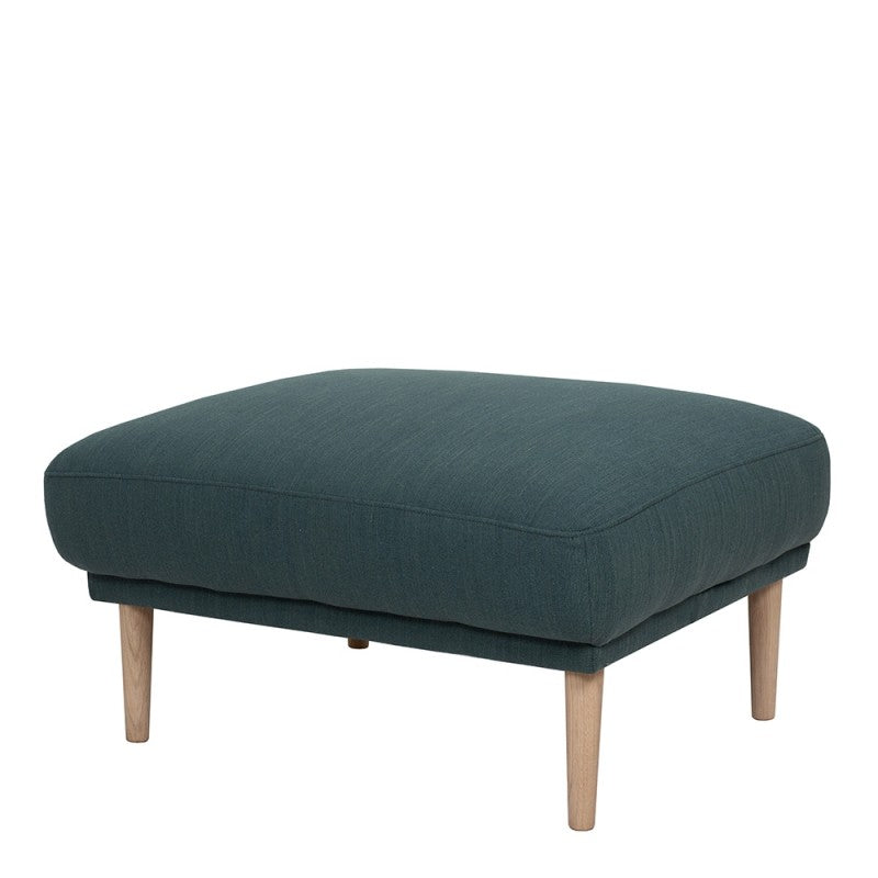 Larvik Footstool - Soul Dark Green, Oak Legs