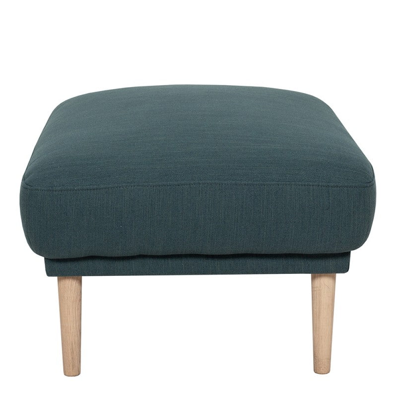 Larvik Footstool - Soul Dark Green, Oak Legs
