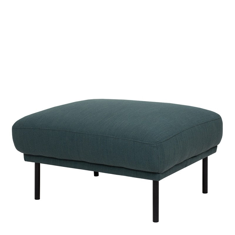 Larvik Footstool - Soul Dark Green, Black Legs