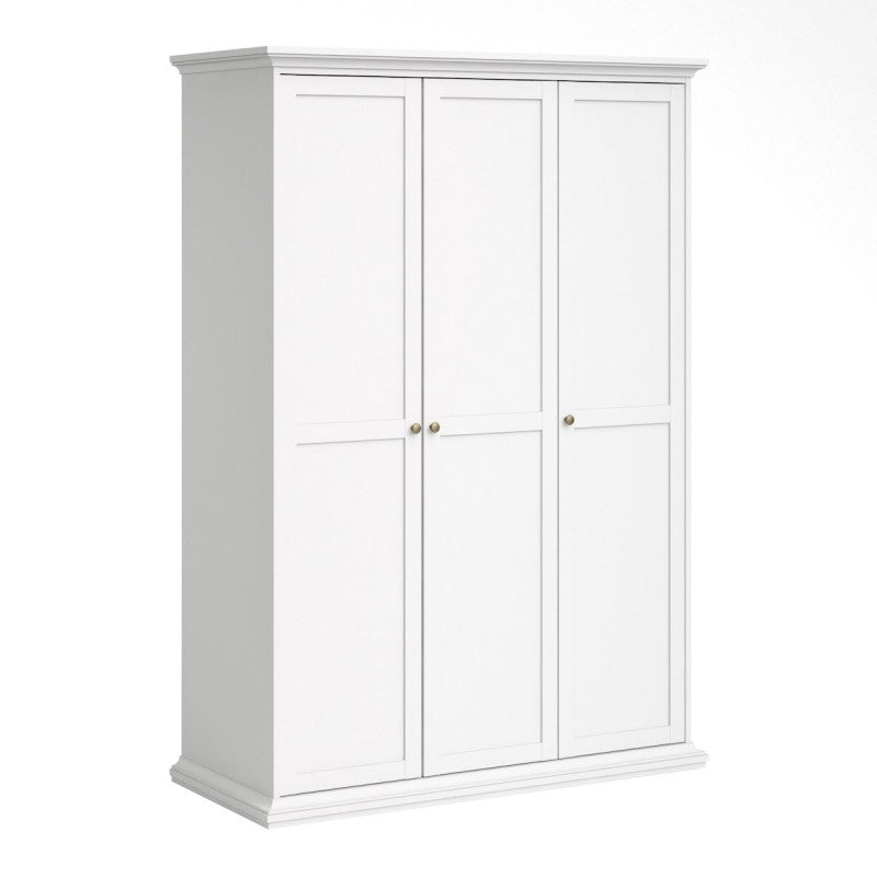 Paris Wardrobe with 3 Doors in White