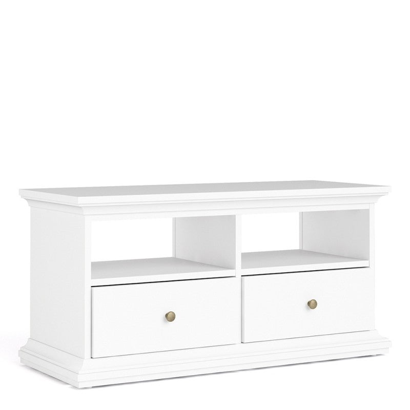 Paris TV Unit - 2 Doors 2 Drawers in White