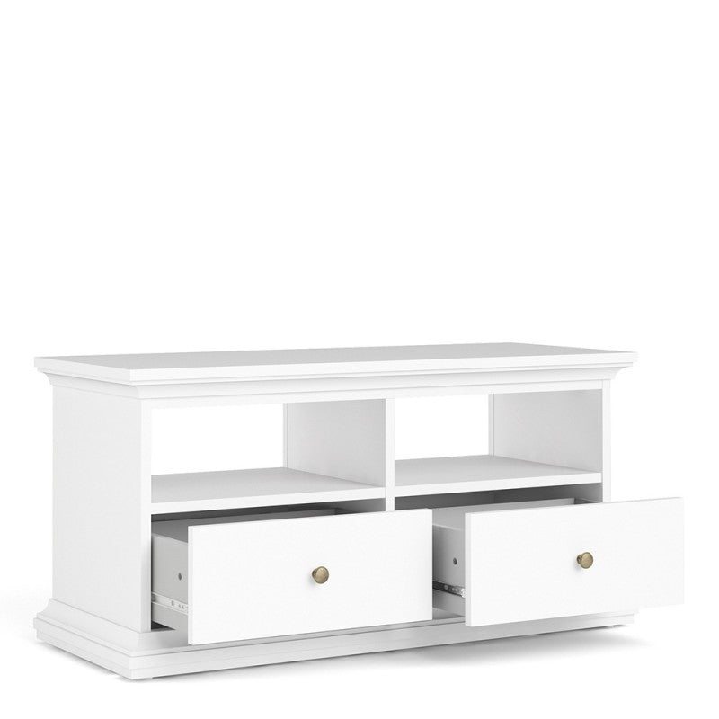 Paris TV Unit - 2 Doors 2 Drawers in White