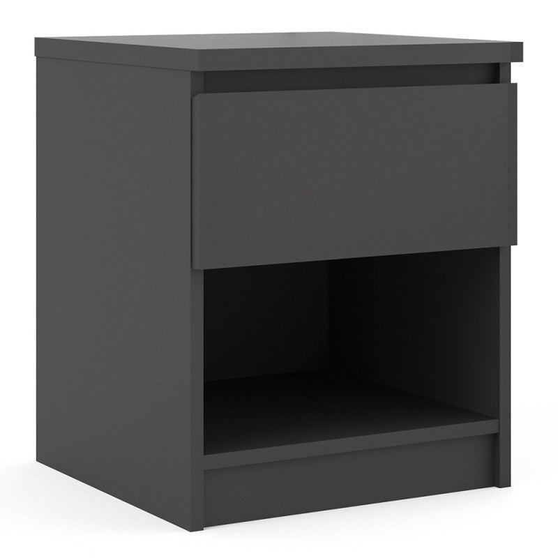Naia Bedside - 1 Drawer 1 Shelf in Black Matt
