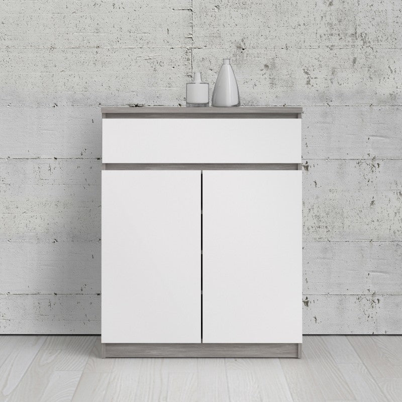 Naia Sideboard - 1 Drawer 2 Doors in Concrete and White High Gloss