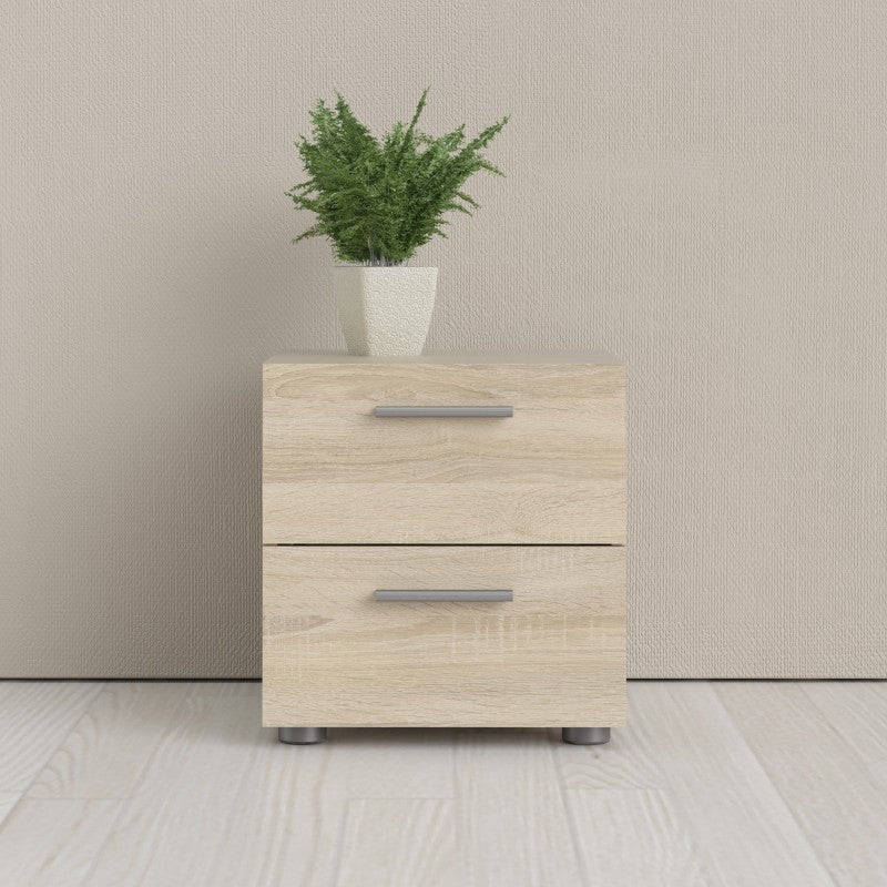Pepe Bedside 2 Drawers in Oak