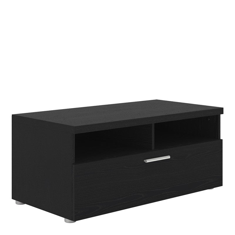 Napoli TV Unit 1 Drawer 2 Shelves in Black Woodgrain