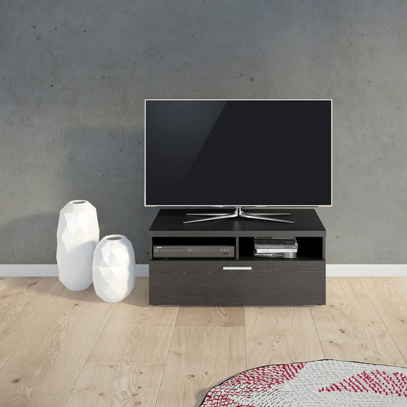 Napoli TV Unit 1 Drawer 2 Shelves in Black Woodgrain