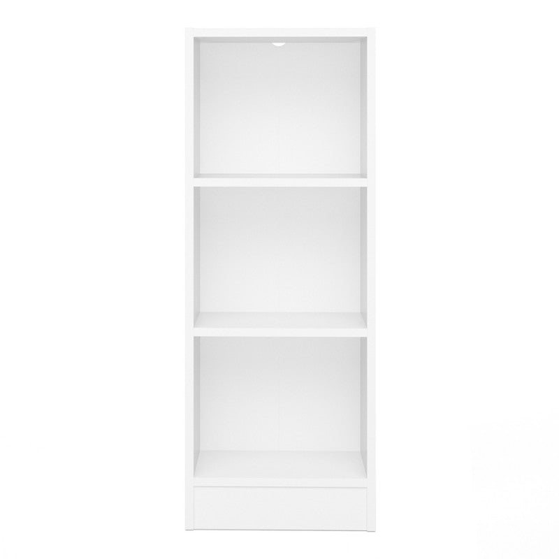 Basic Low Narrow Bookcase (2 Shelves) in White