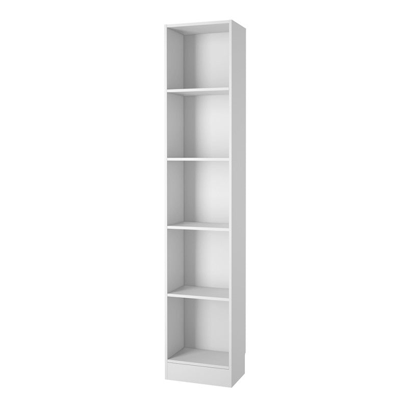 Basic Tall Narrow Bookcase (4 Shelves) in White