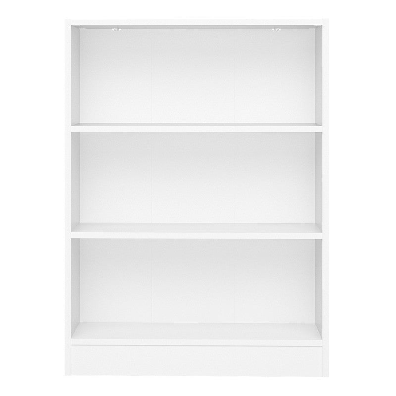 Basic Low Wide Bookcase (2 Shelves) in White