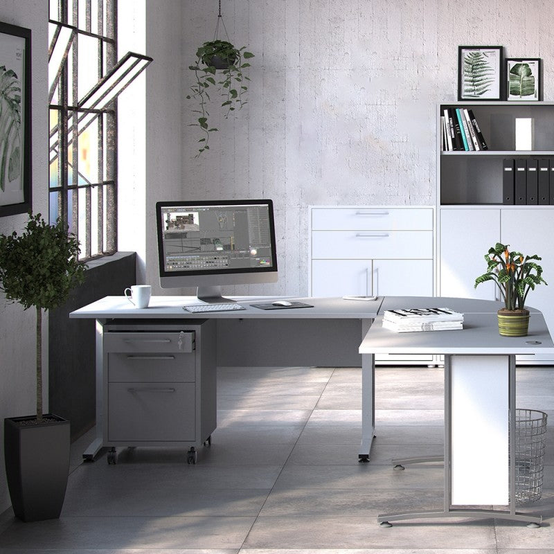 Prima Bookcase 1 Shelve with 2 Drawers and 2 Doors in White