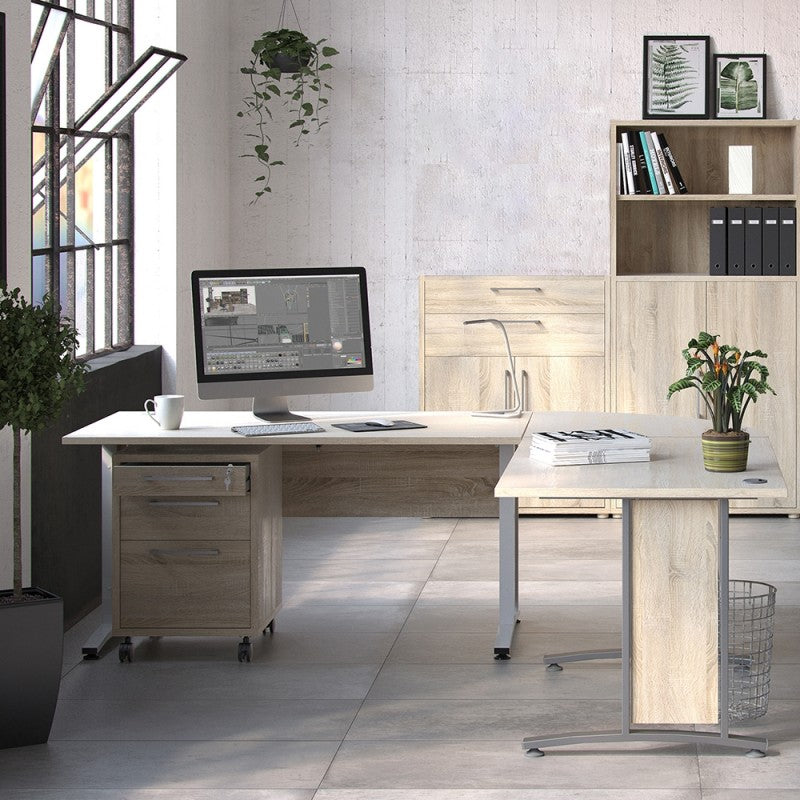 Prima Bookcase 1 Shelve with 2 Drawers and 2 Doors in Oak