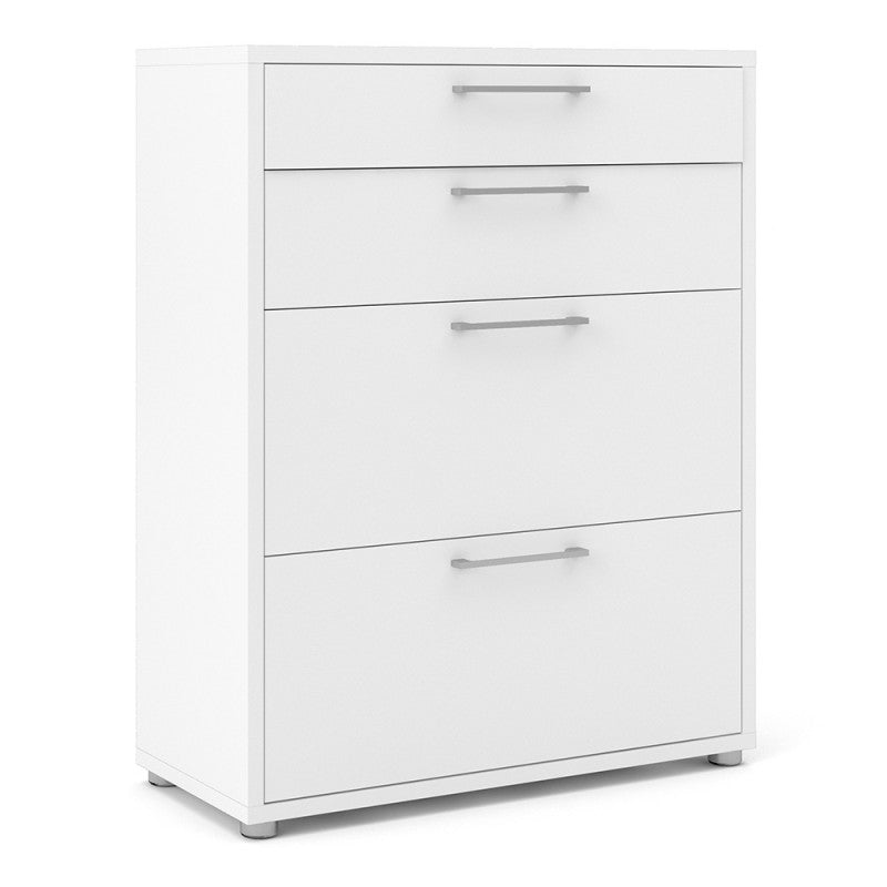 Prima Office Storage with 2 Drawers + 2 File Drawers in White