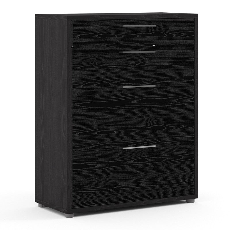 Prima Office Storage with 2 Drawers + 2 File Drawers in Black woodgrain