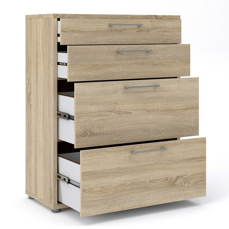 Prima Office Storage with 2 Drawers + 2 File Drawers in Oak