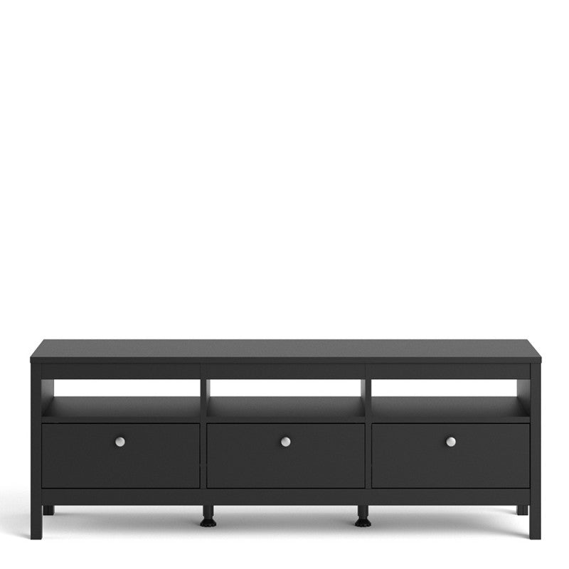 Madrid Tv-unit 3 drawers in Matt Black