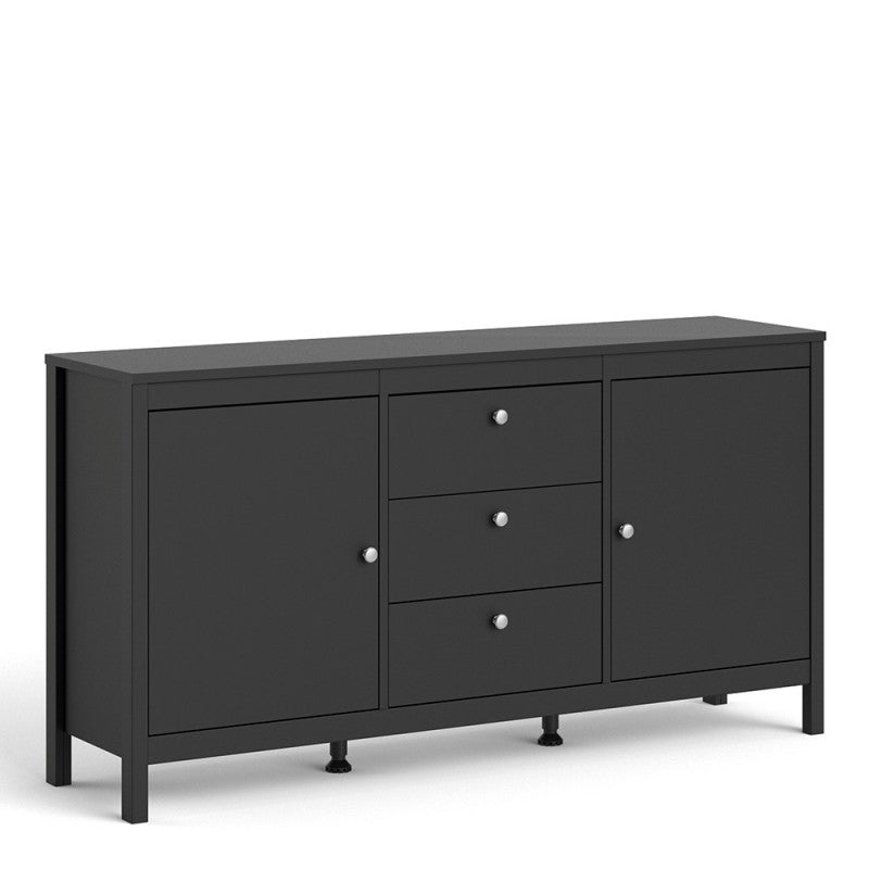 Madrid Sideboard 2 doors + 3 drawers  in Matt Black
