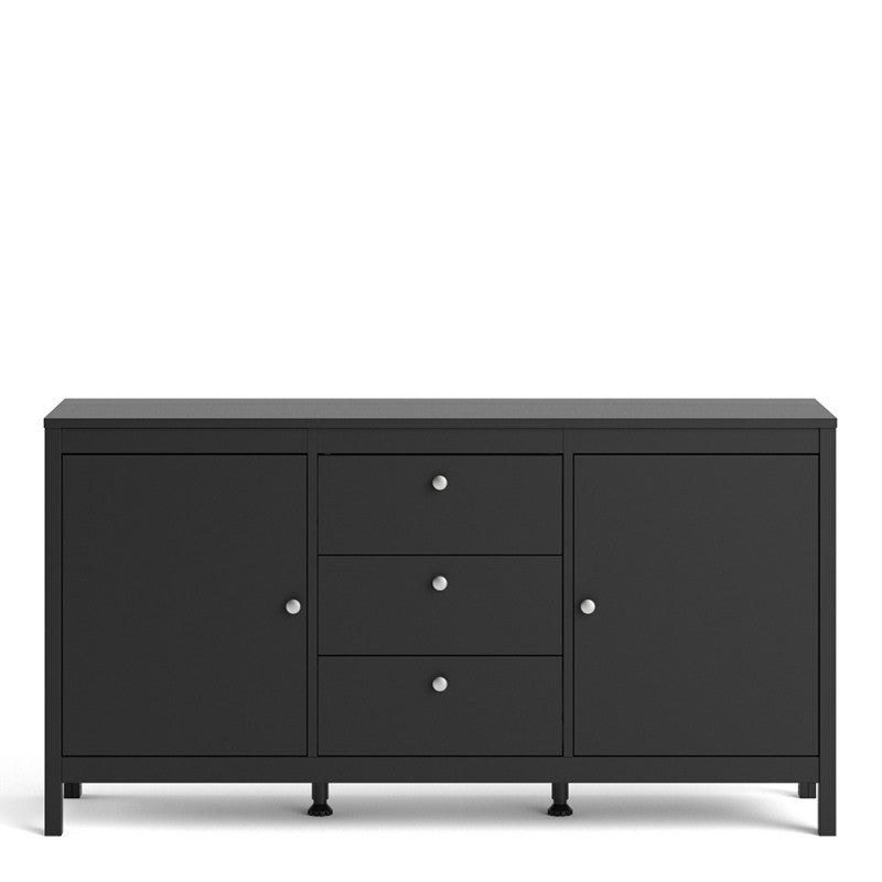 Madrid Sideboard 2 doors + 3 drawers  in Matt Black