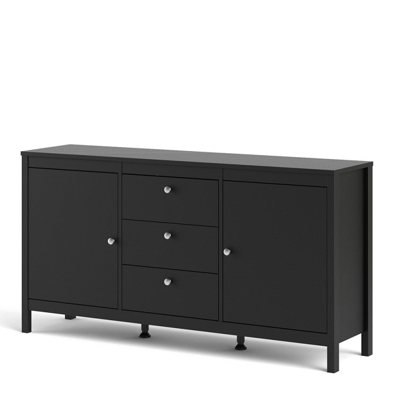 Madrid Sideboard 2 doors + 3 drawers  in Matt Black