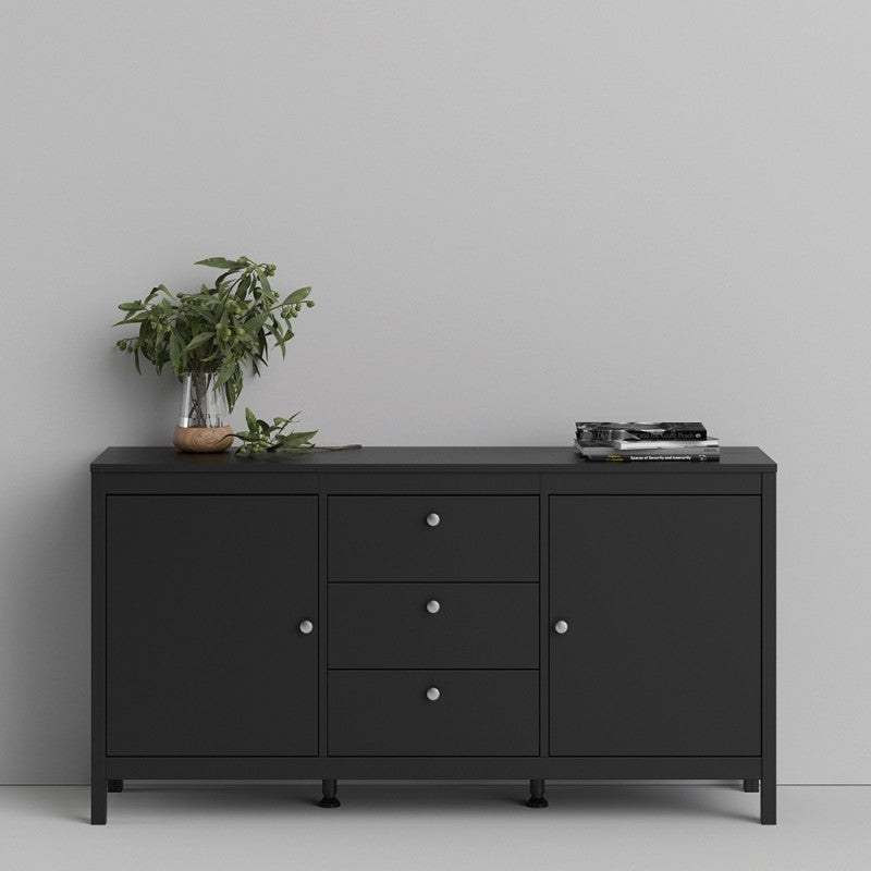 Madrid Sideboard 2 doors + 3 drawers  in Matt Black