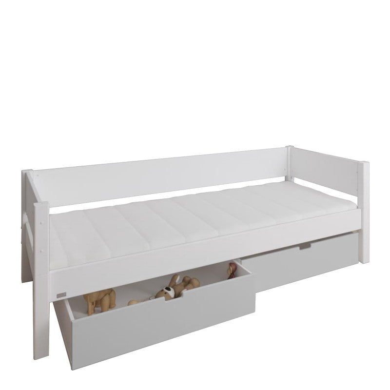 Manis-h White Day Bed and 2 drawers in Silver grey