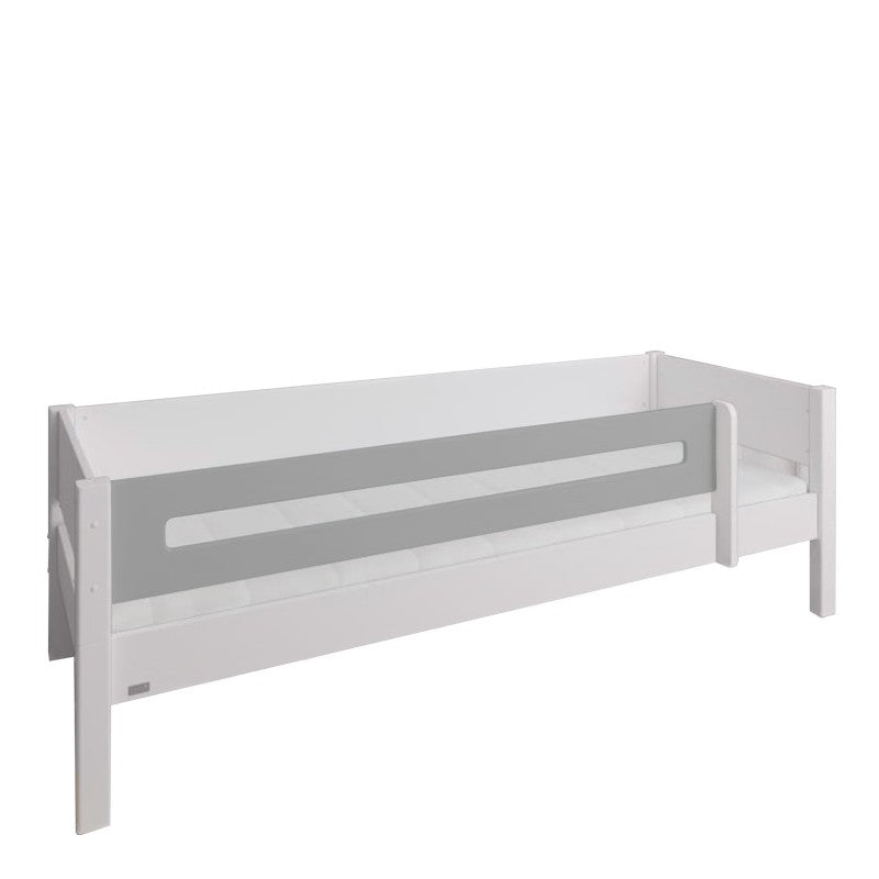 Manis-h White Day Bed with Safety Rail in Silver Grey