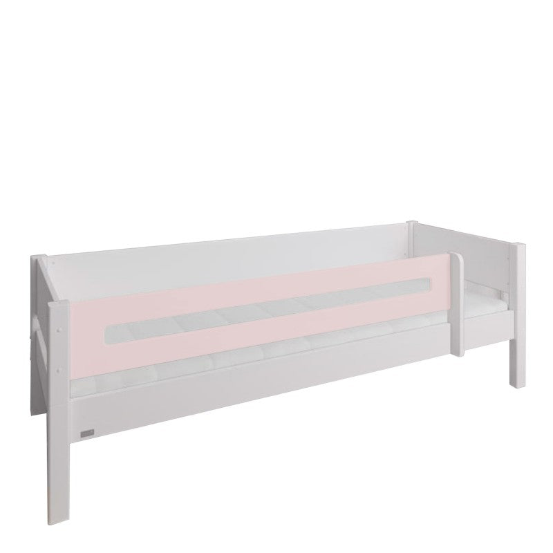 Manis-h White Day Bed with Safety Rail in Light Rose