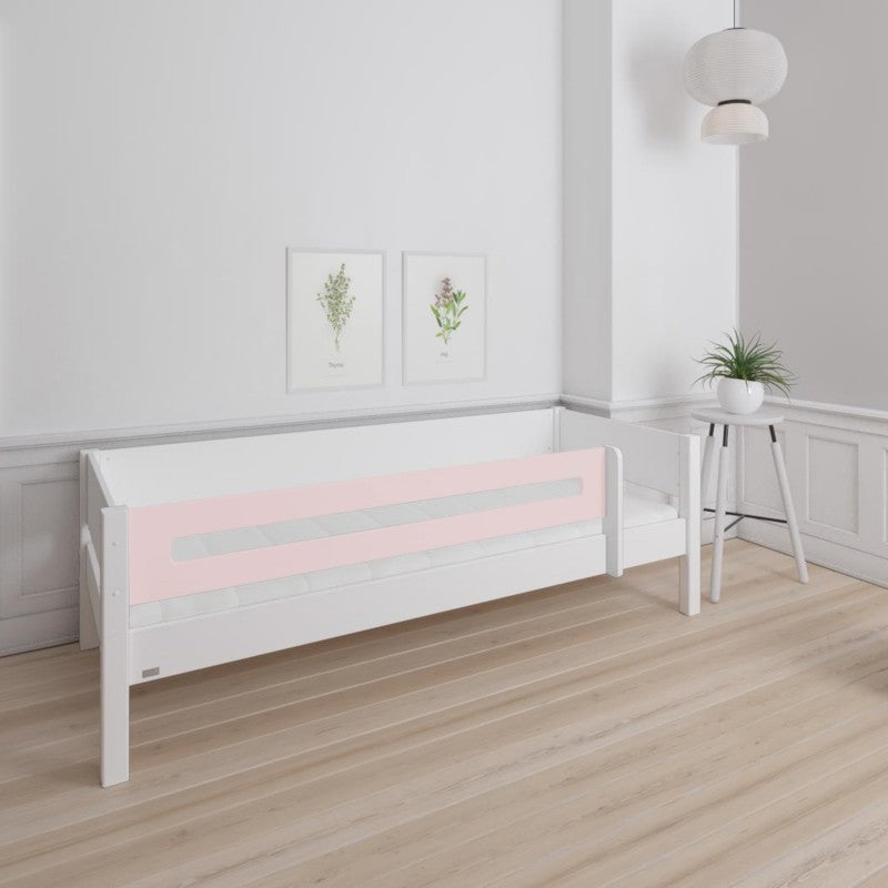 Manis-h White Day Bed with Safety Rail in Light Rose