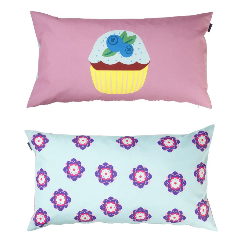 Manis-h Set of 2 Cushion Covers in a Cup cake & Flower Design