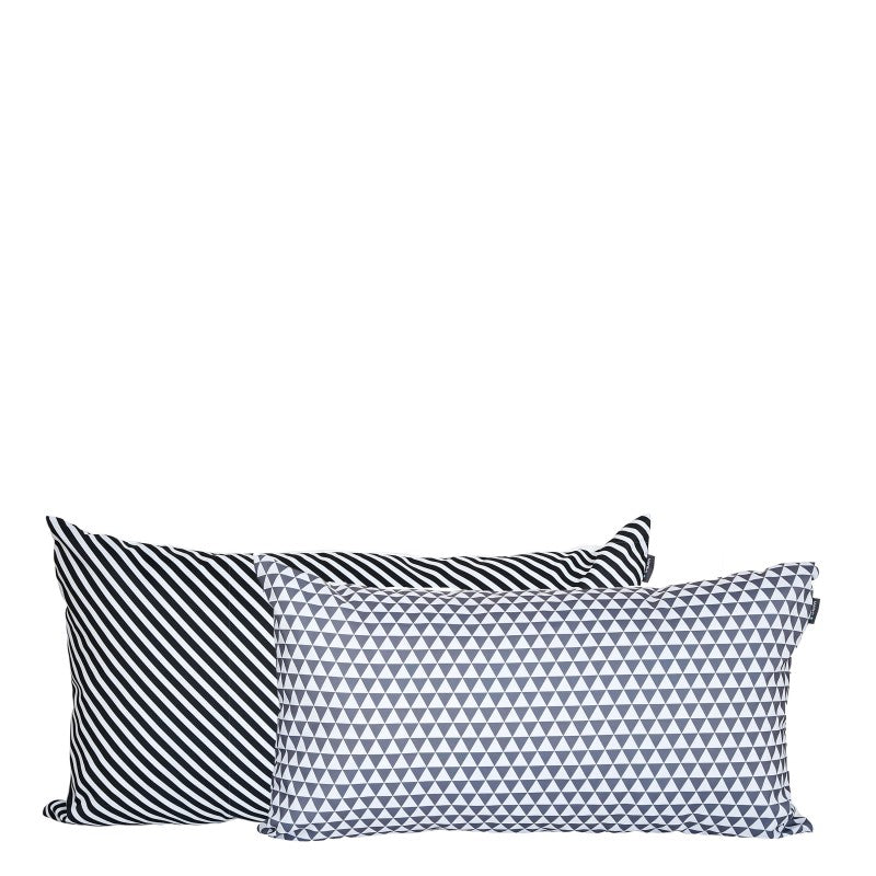 Manis-h Set of 2 Cushion Covers in a Stripe and Triangle Design