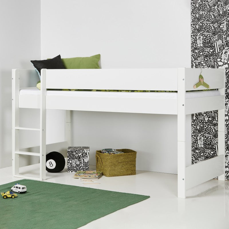 Huxie White Mid Sleeper with Safety Rail in White