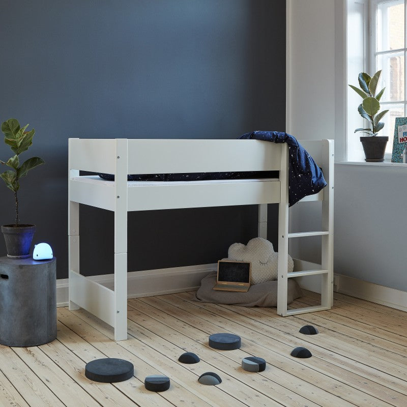 Huxie White Mid Sleeper with Safety Rail in White