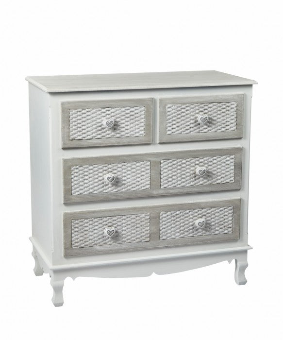 Brittany 2+2 Chest White-Grey