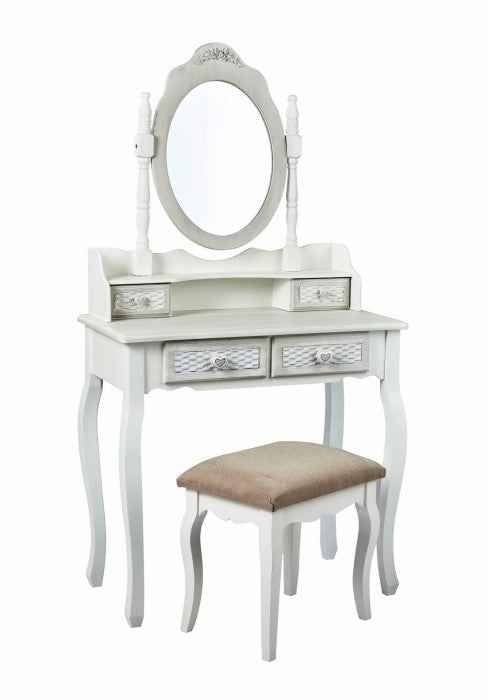 Brittany Dressing Table Base White-Grey