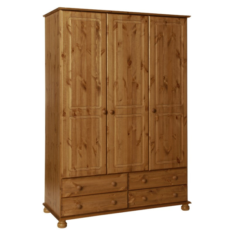 Copenhagen 3 Door 4 Drawer Wardrobe in Pine